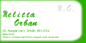 melitta orban business card