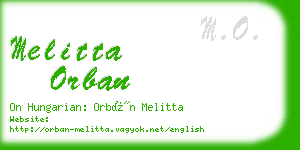 melitta orban business card